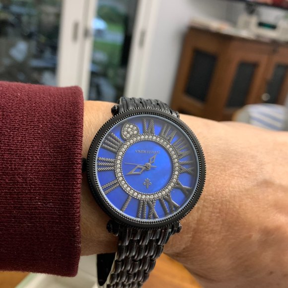 Judith Ripka Black Stainless Steel Watch (Blue Face) - Picture 5 of 5
